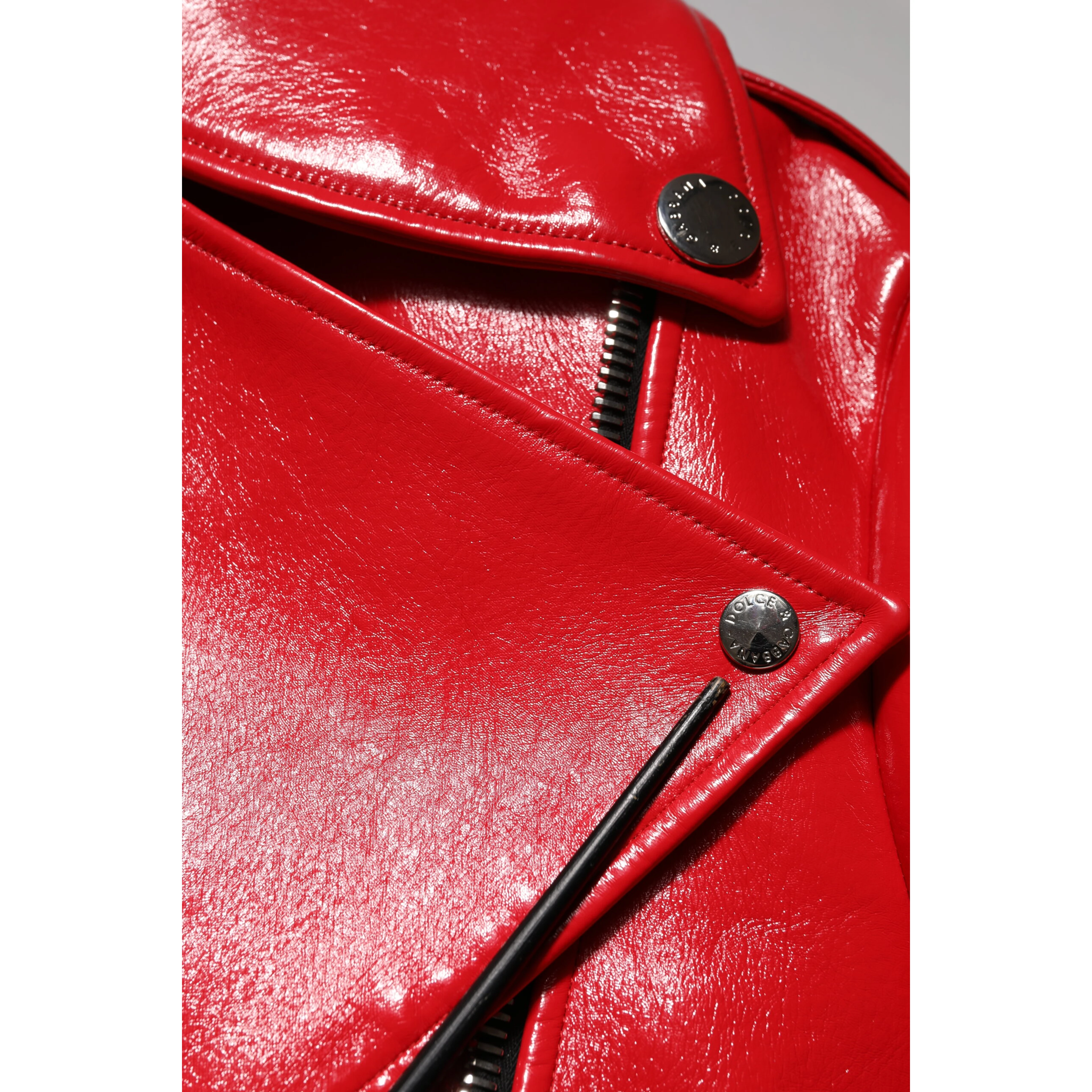 Red Lambskin Full Zipper Jacket