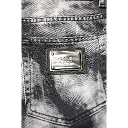 Black Tie Dye Straight Denim Jeans
