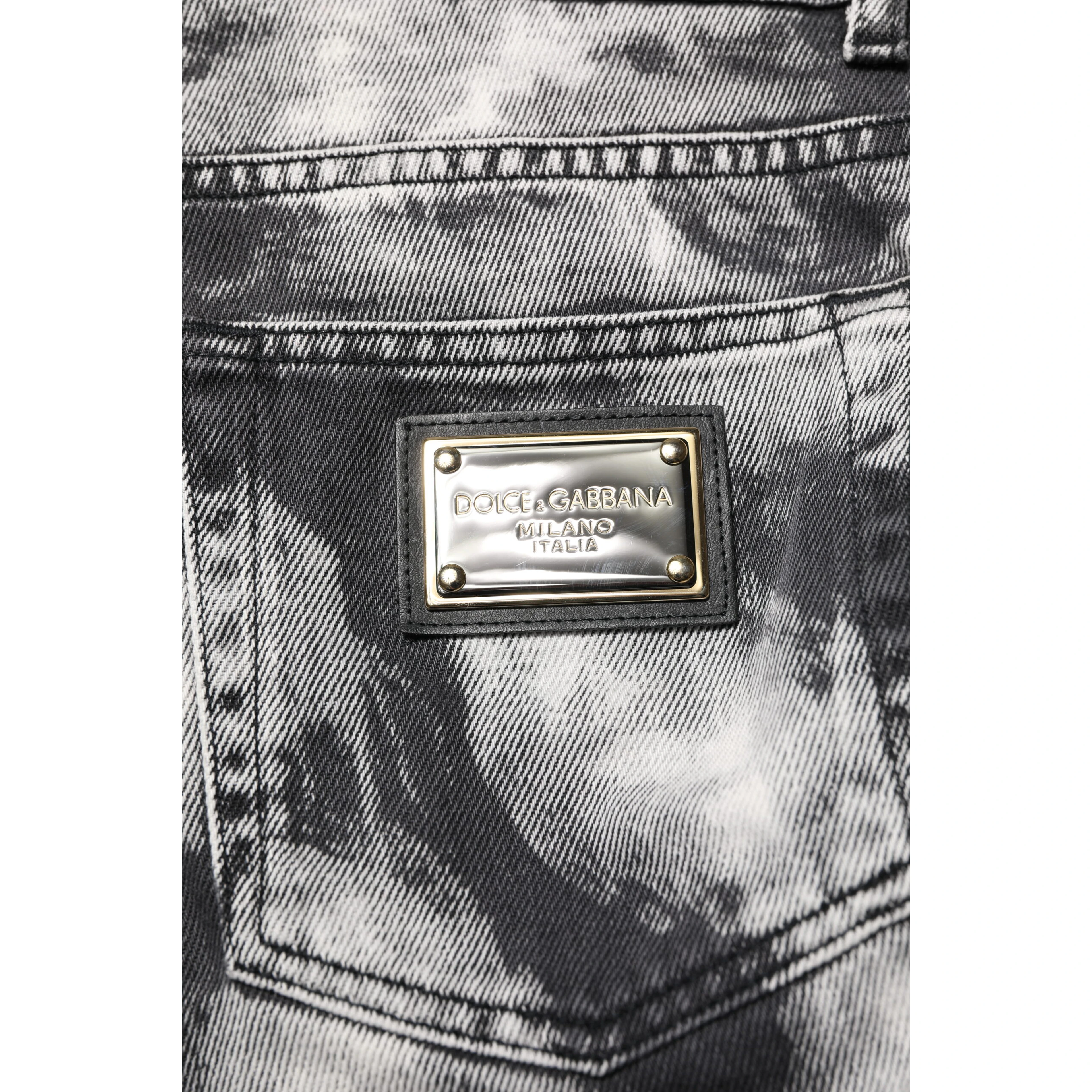 Black Tie Dye Straight Denim Jeans