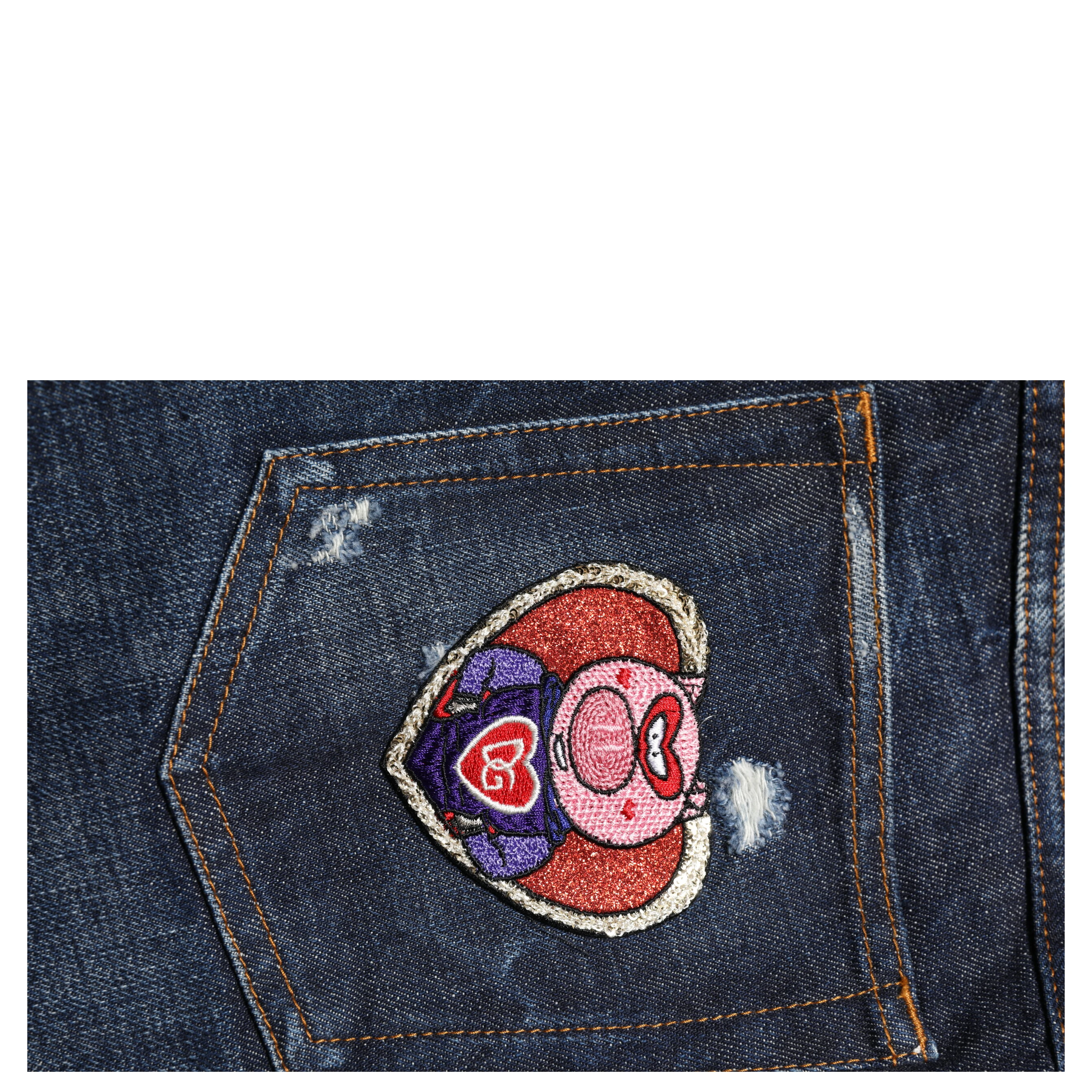 Dark Blue Tattered Skinny Denim Jeans