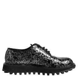 Black White Calfskin Chunky Derby Shoes