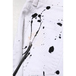 White ColorSplash Skinny Denim Jeans