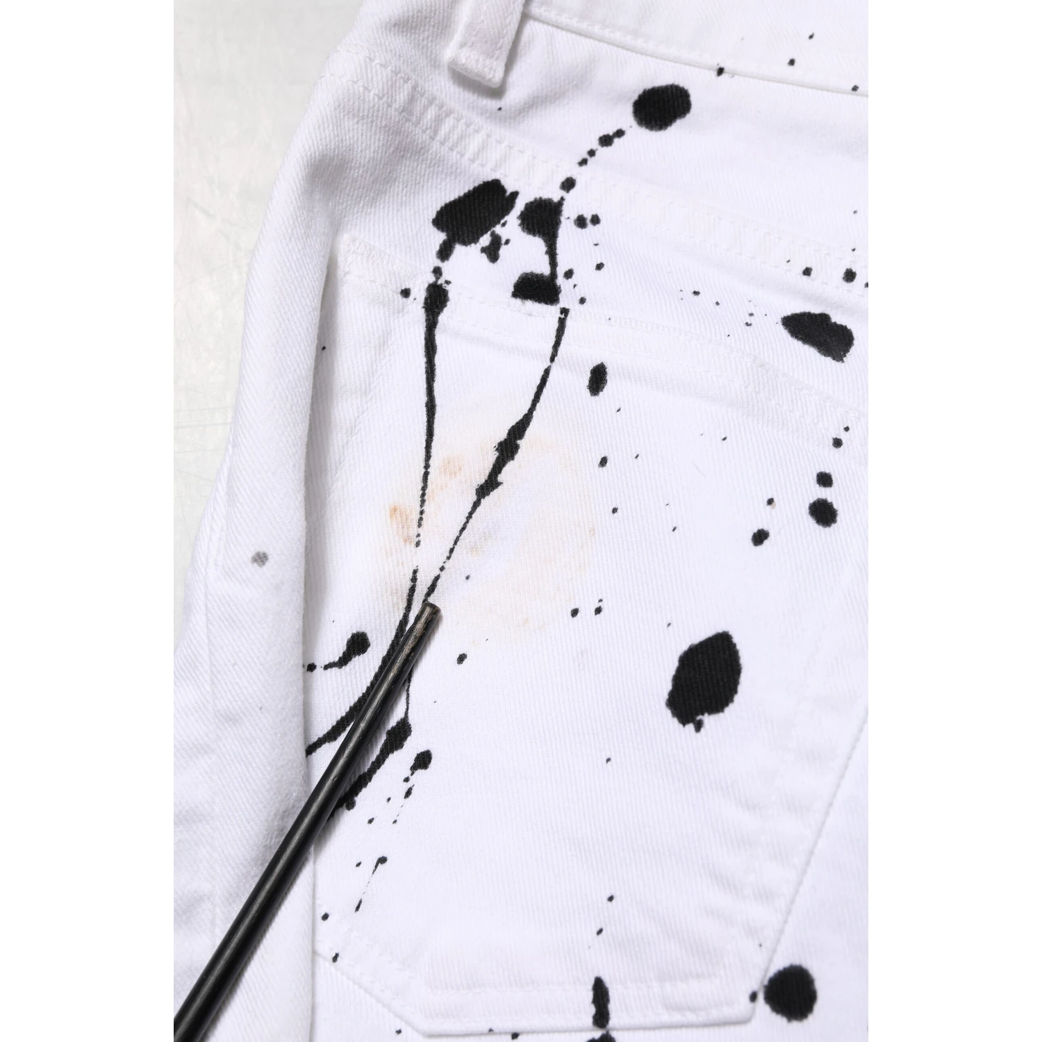 White ColorSplash Skinny Denim Jeans