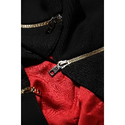 Black Wool Zipper Detailing Blazer Jacket