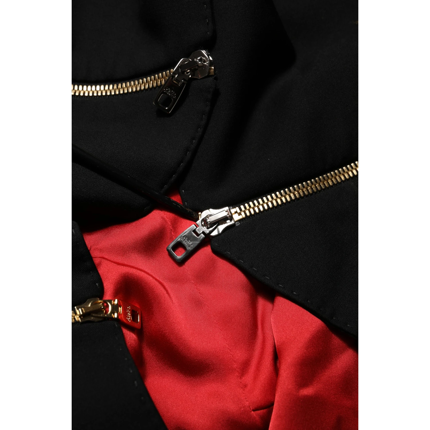 Black Wool Zipper Detailing Blazer Jacket
