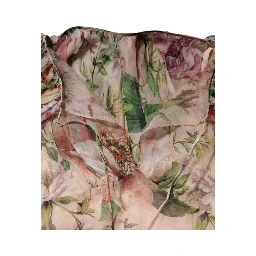 Pink Floral Print Tiered Long Maxi Dress
