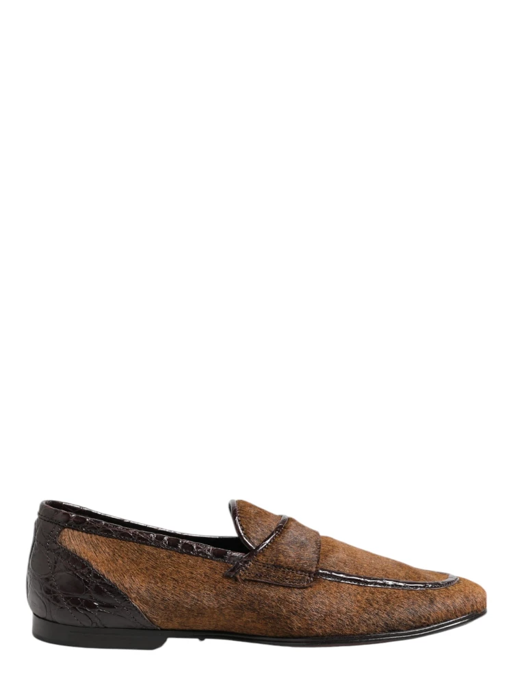 Brown Loafers Leather Slip On Men Dress Shoes