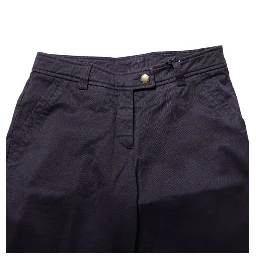 Dark Purple Mid Waist Casual Straight Pants