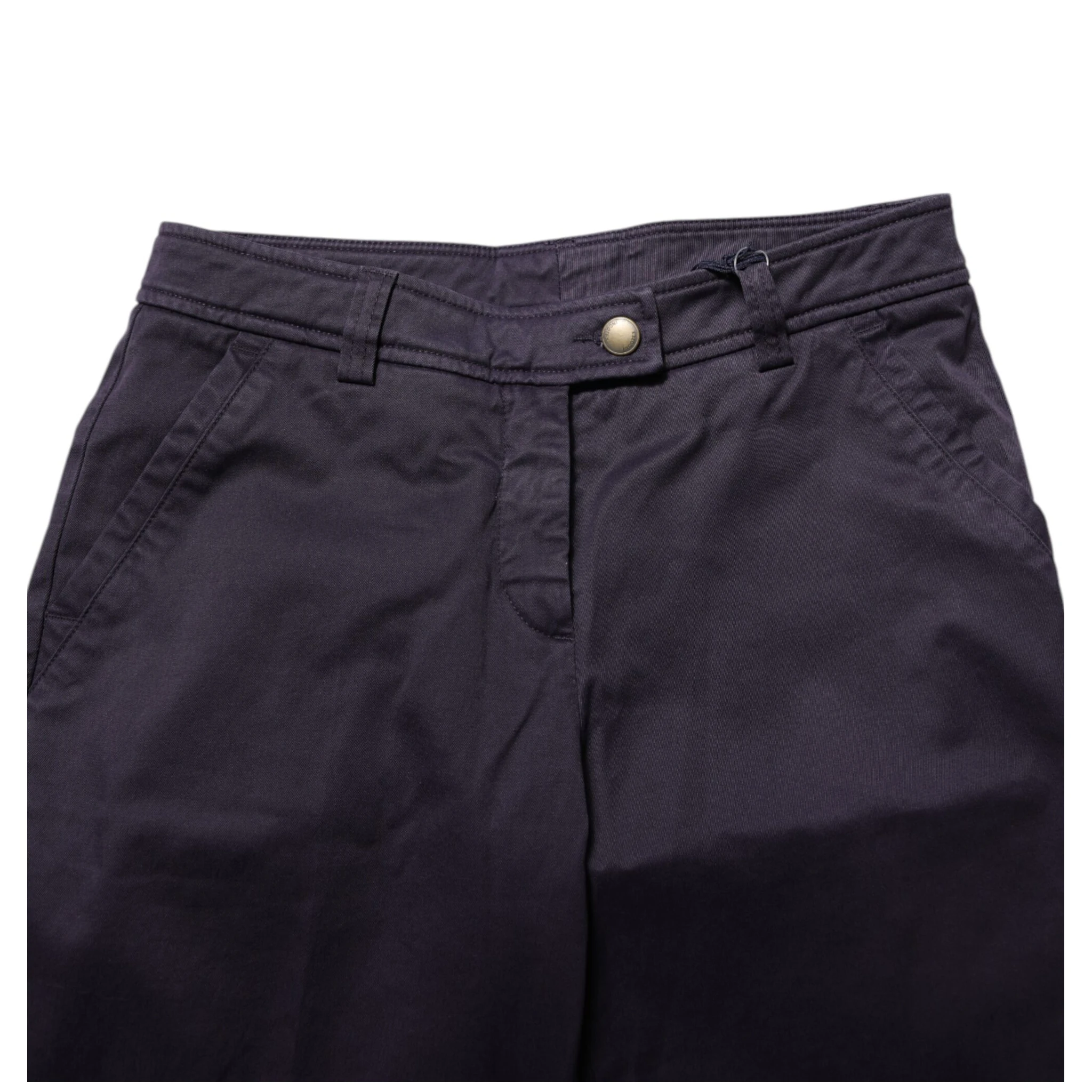 Dark Purple Mid Waist Casual Straight Pants