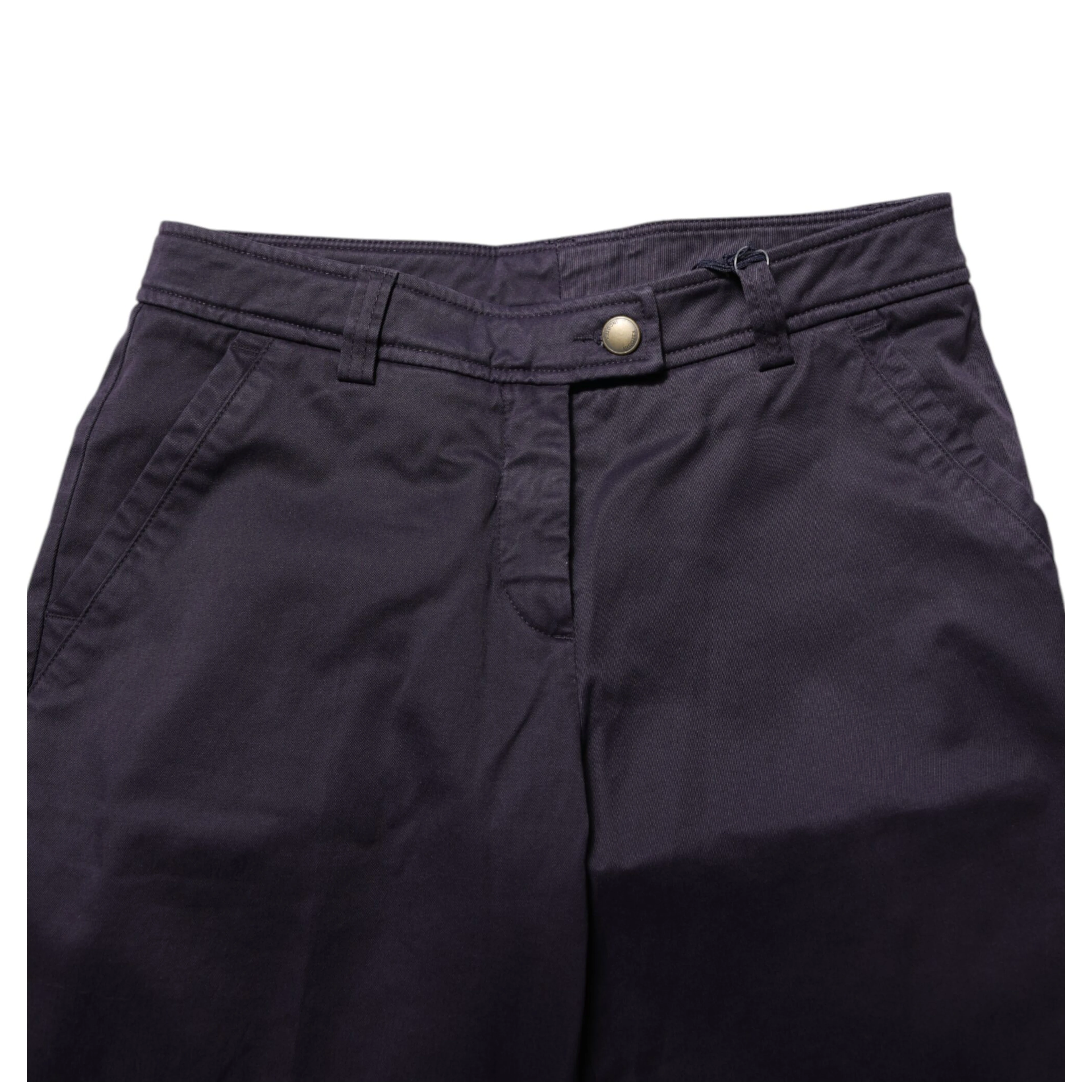 Dark Purple Mid Waist Casual Straight Pants