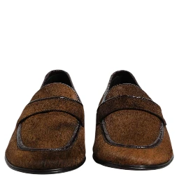 Brown Loafers Leather Slip On Men Dress Shoes