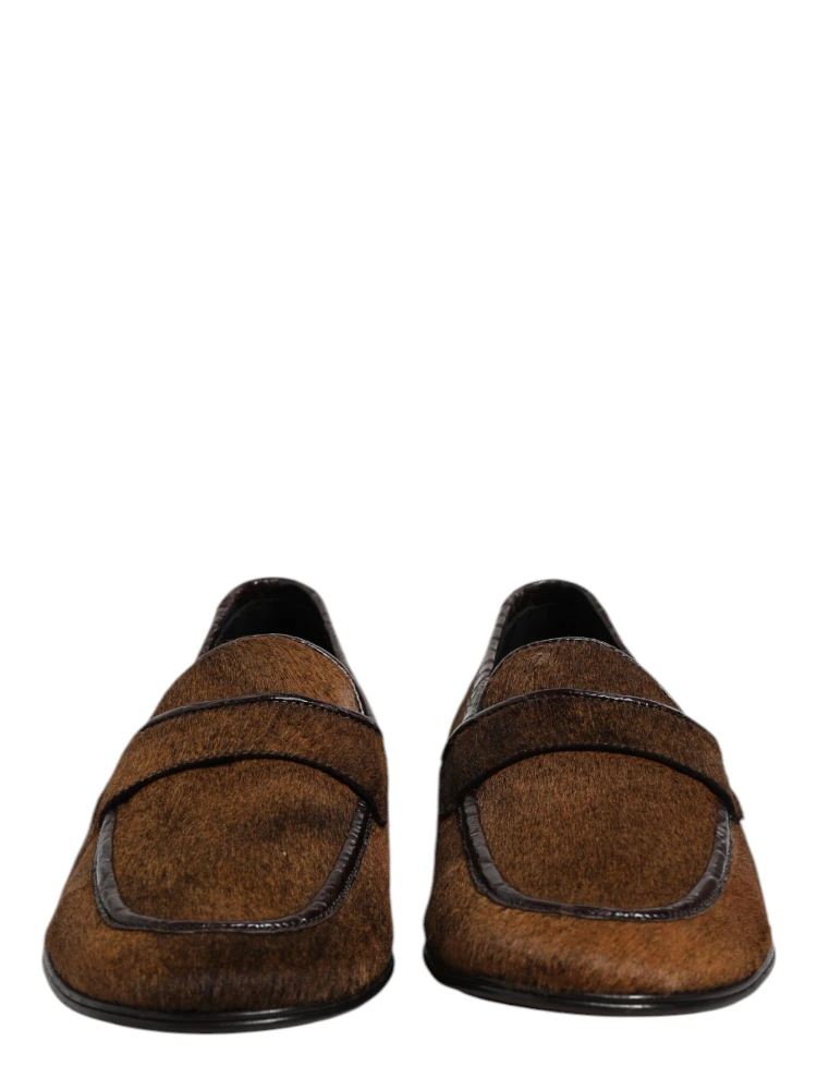 Brown Loafers Leather Slip On Men Dress Shoes alternative