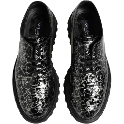 Black White Calfskin Chunky Derby Shoes