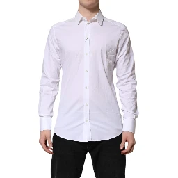White GOLD Cotton Collared Dress Shirt Top