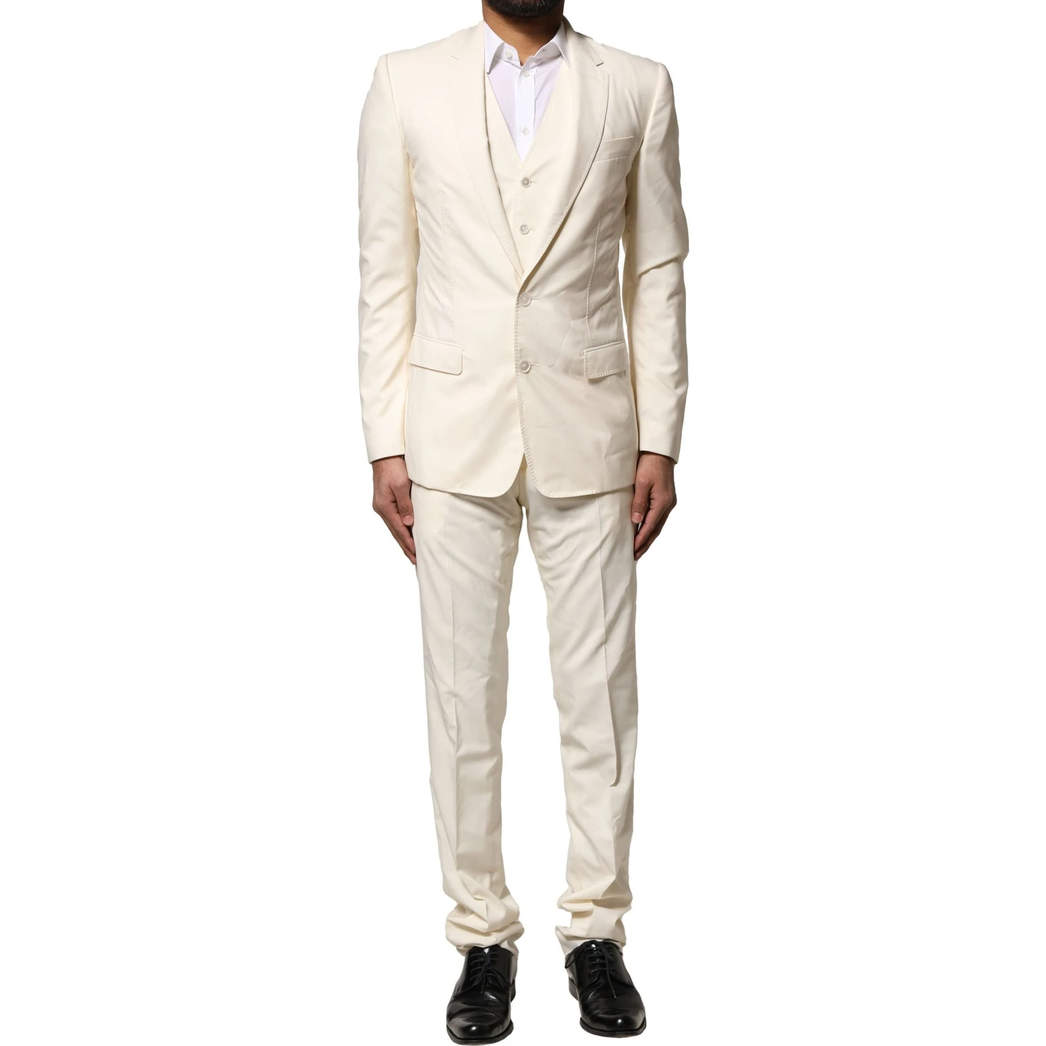 Ivory Wool 3 Piece Single Breasted Suit