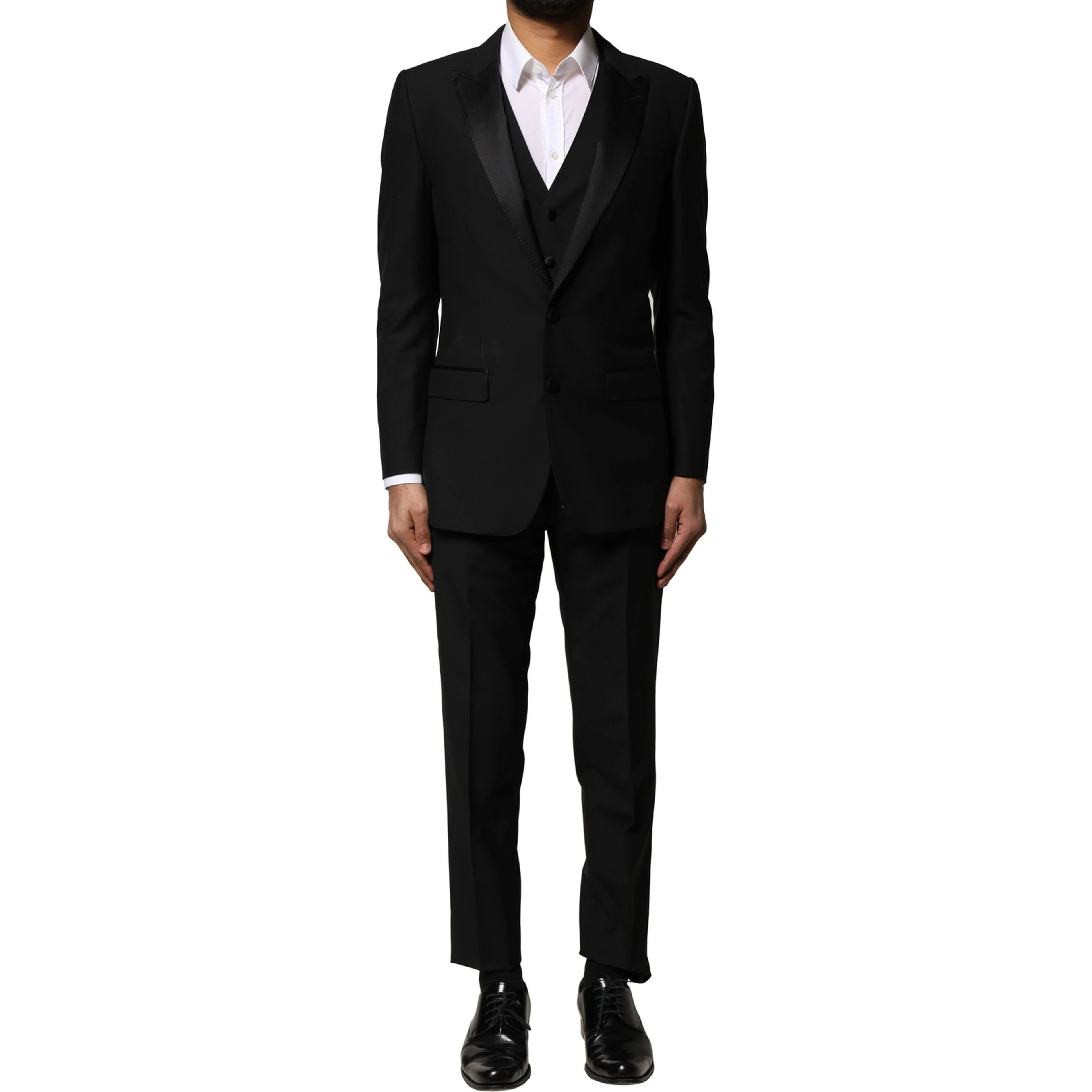Black Wool 3 Piece Single Breasted Suit