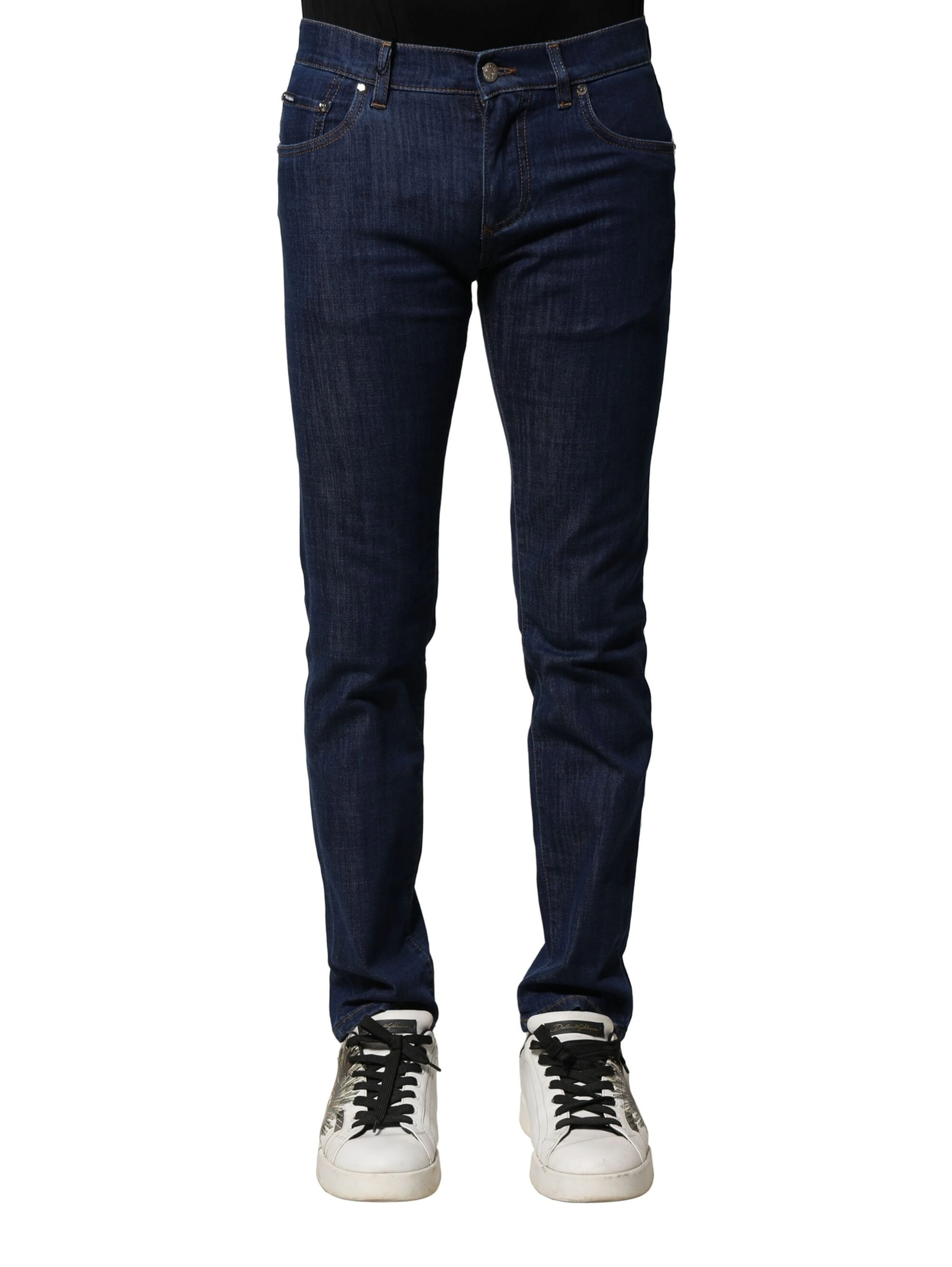 Blue Cotton Stretch Skinny Men Denim Jeans