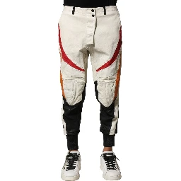 Multicolor Lambskin Tapered Men Pants