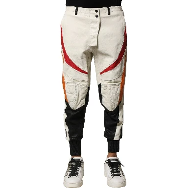 Multicolor Lambskin Tapered Men Pants