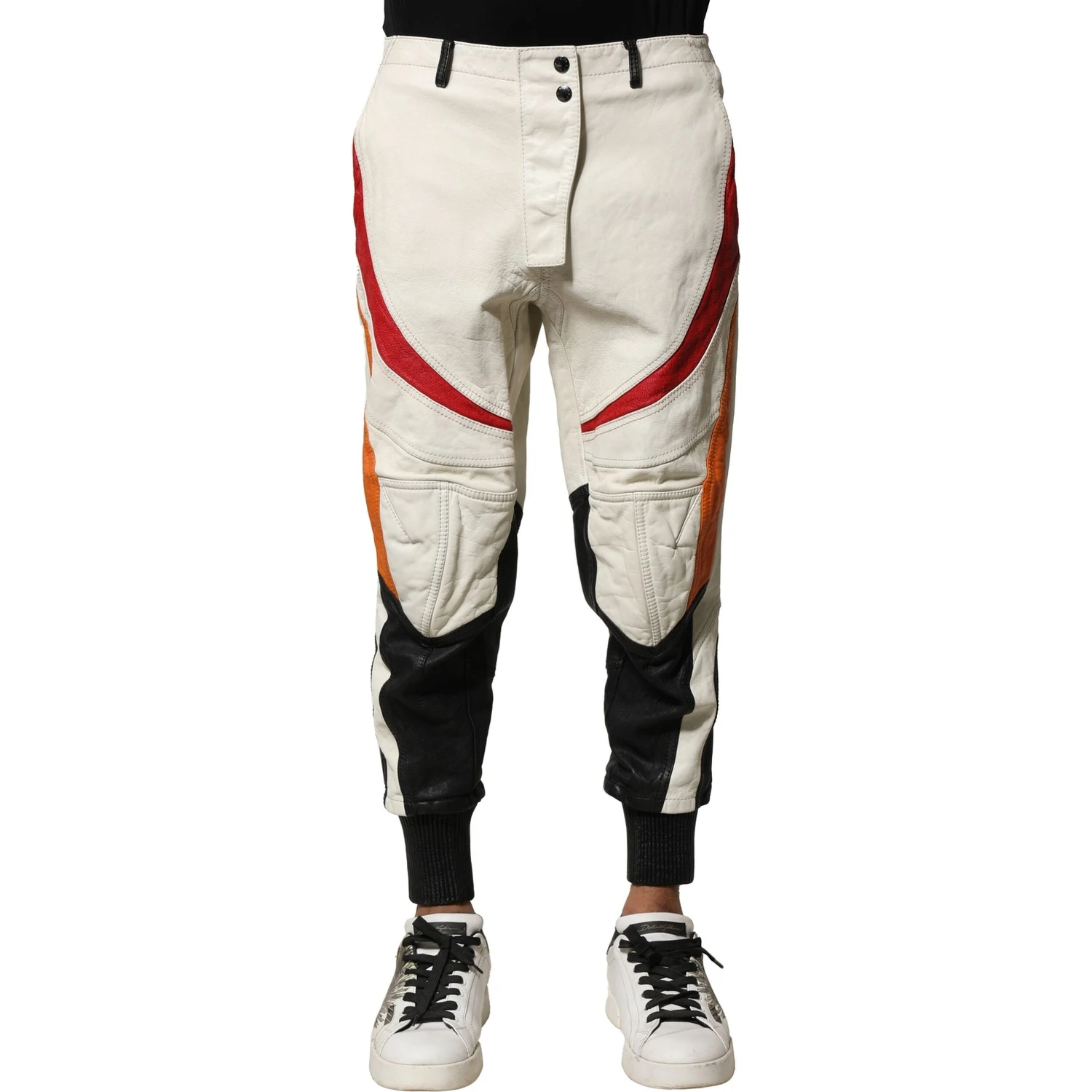 Multicolor Lambskin Tapered Men Pants