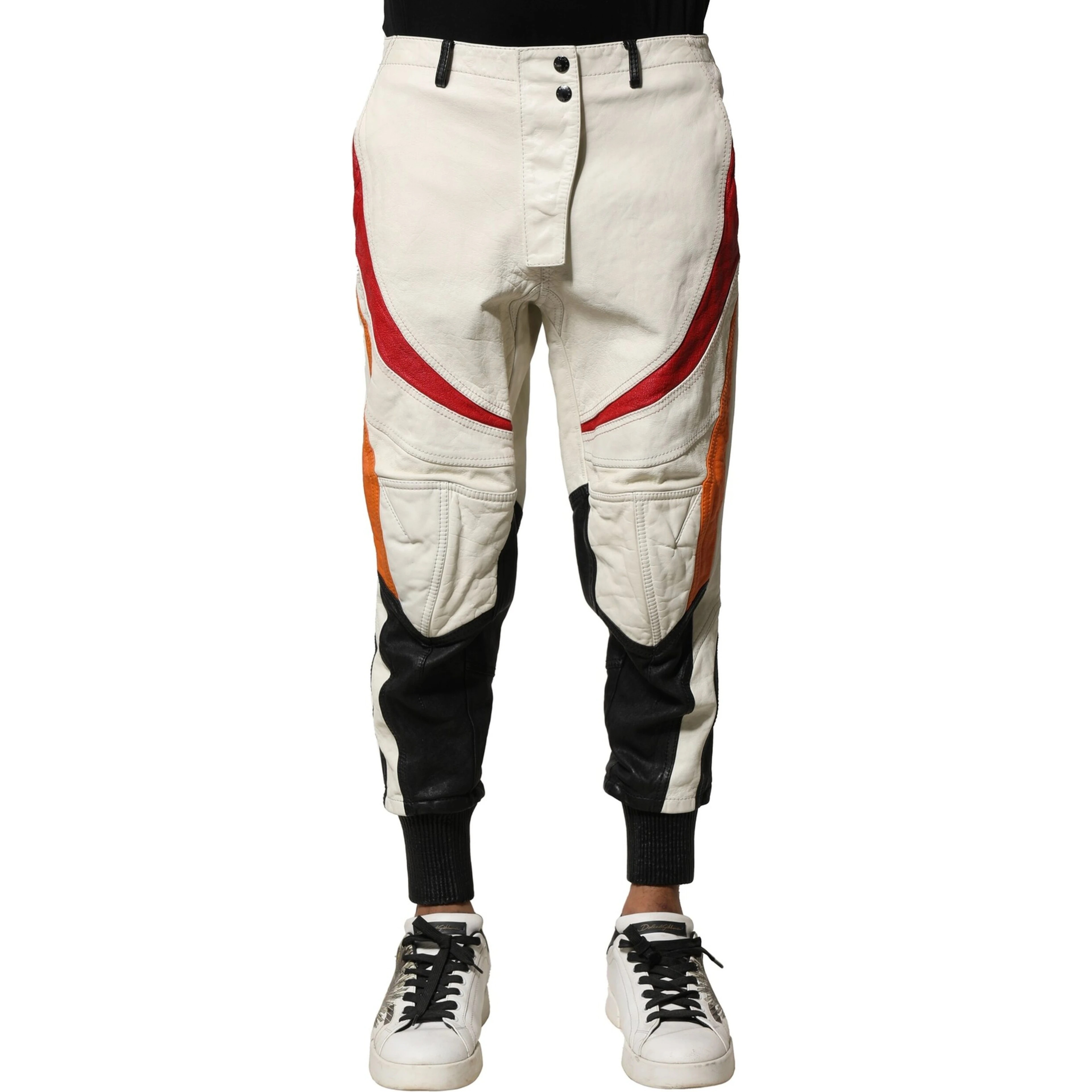 Multicolor Lambskin Tapered Men Pants