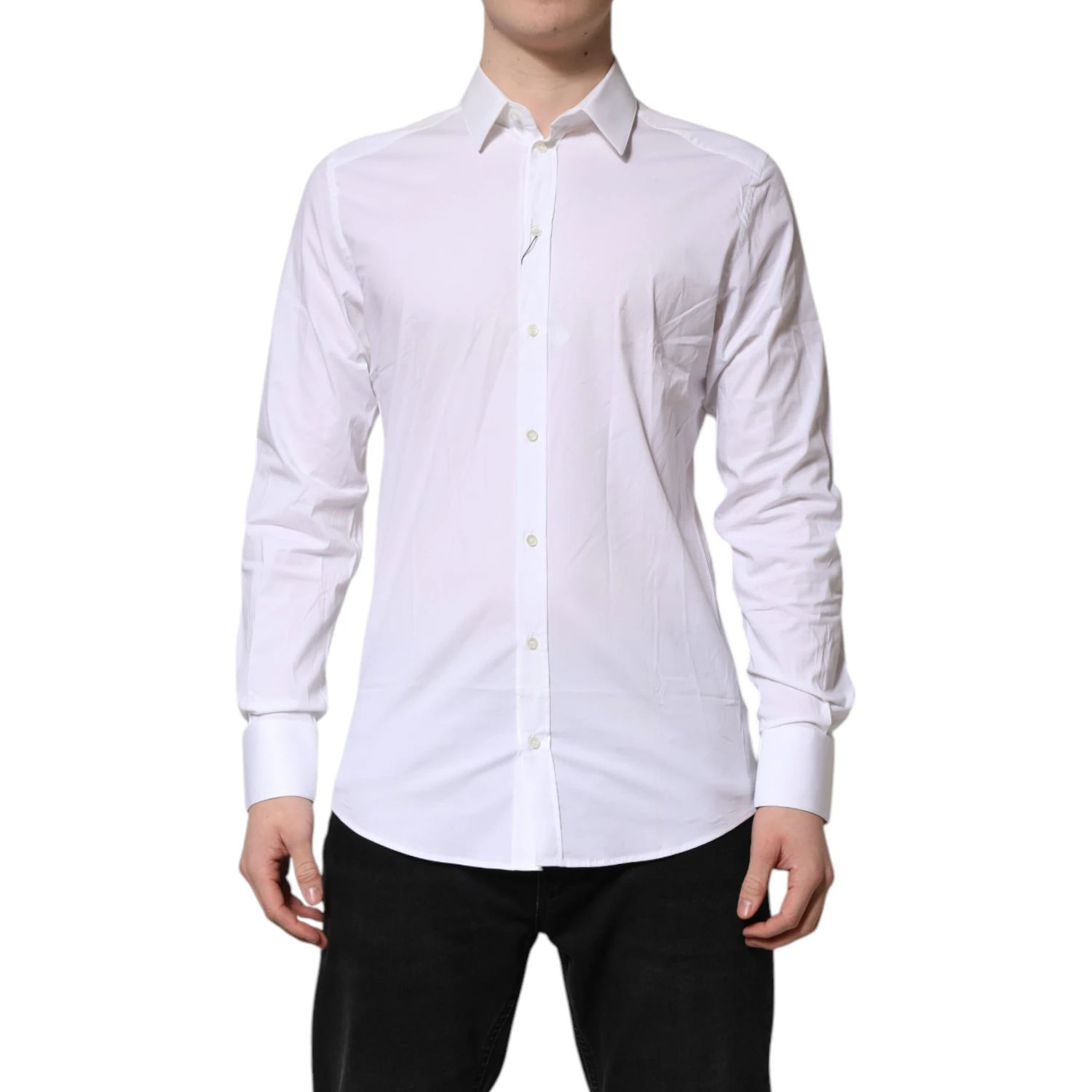 White GOLD Cotton Collared Dress Shirt Top