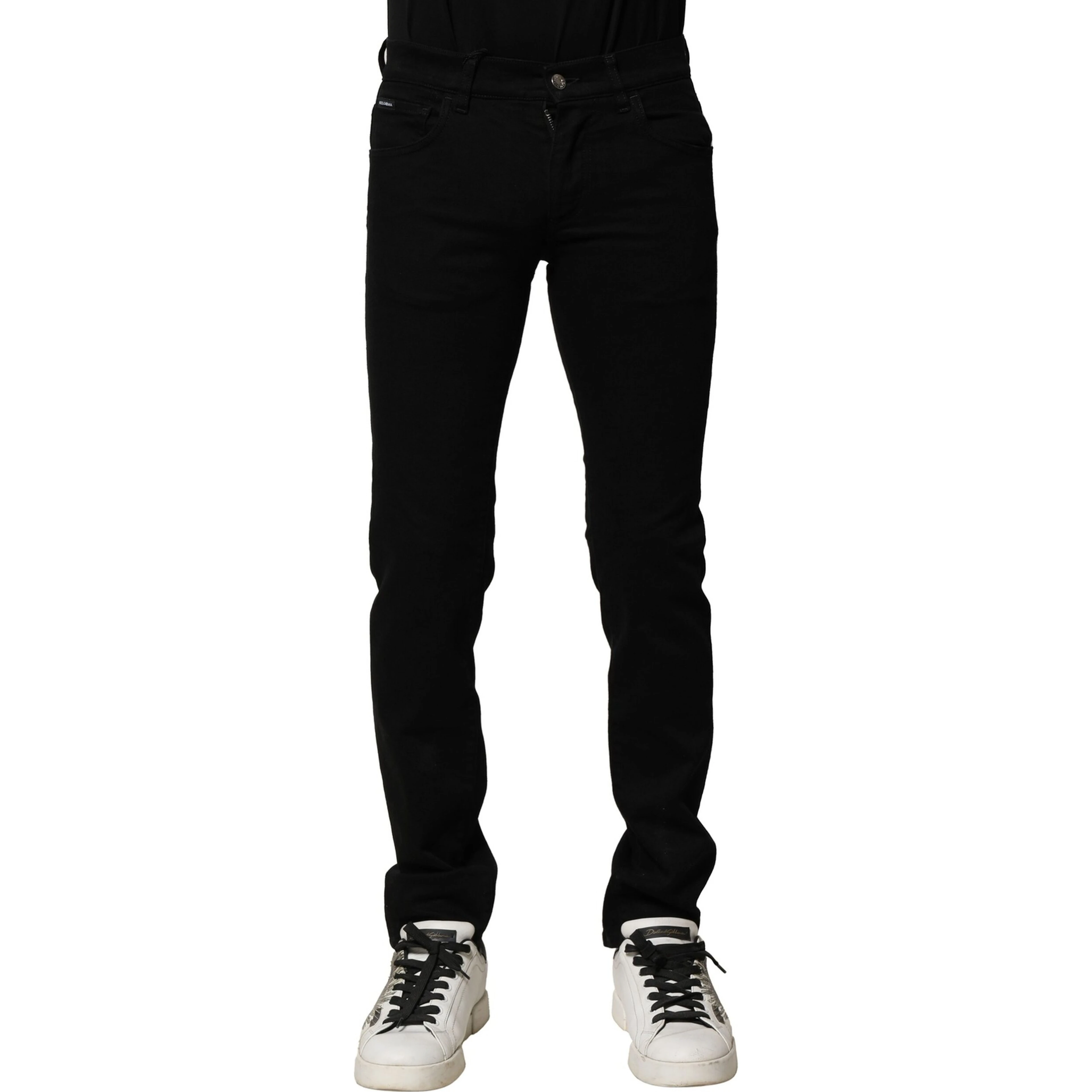 Black Cotton Stretch Skinny Men Denim Jeans