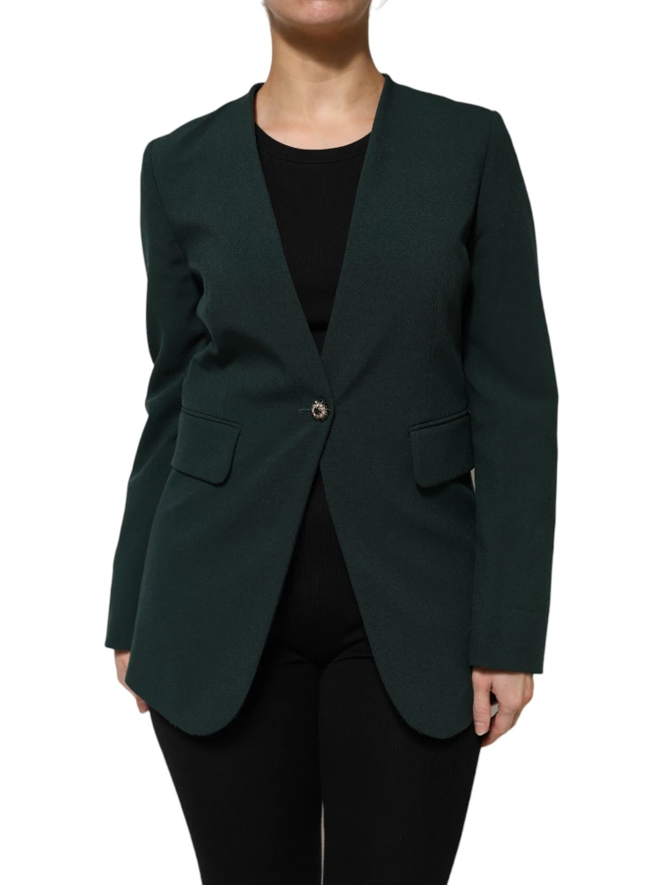 Green Single Breasted One Button Coat Jacket alternative