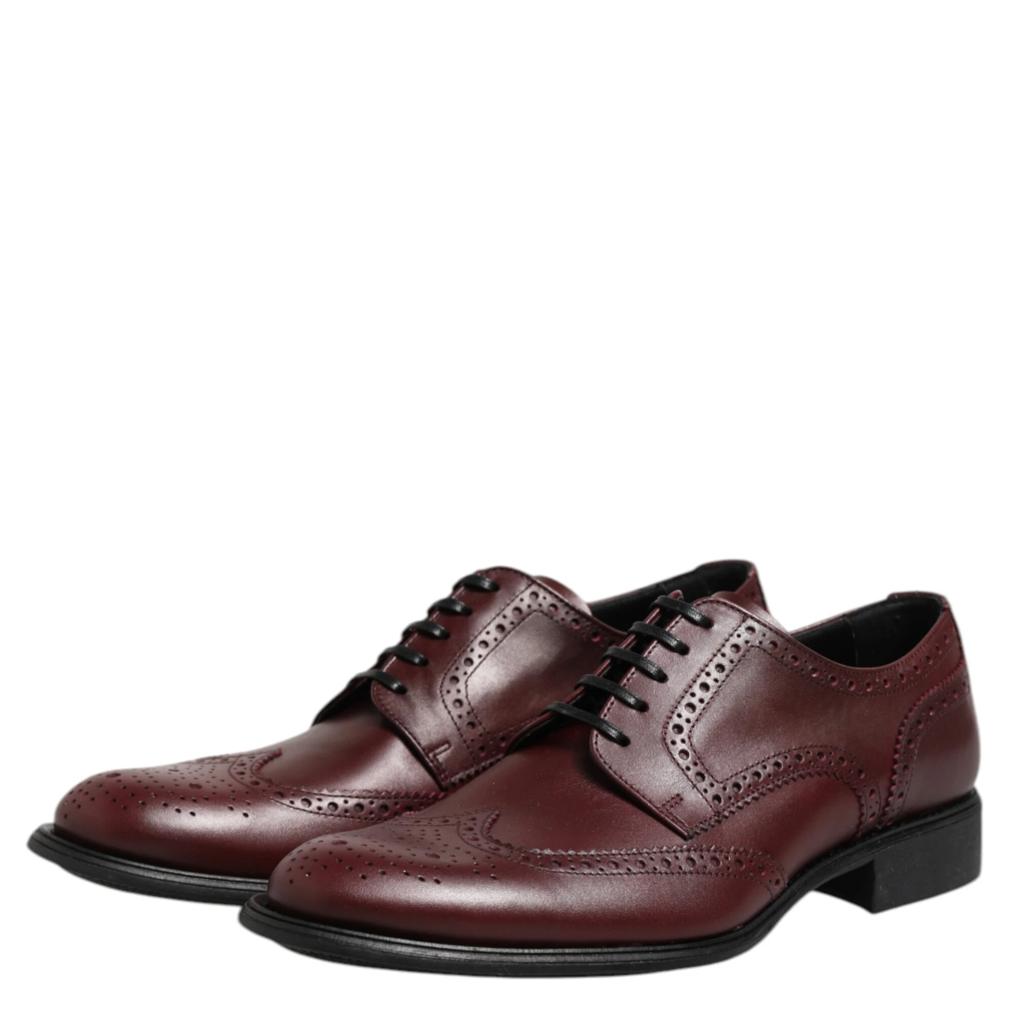 Brown Leather Lace Up Derby Dress Shoes