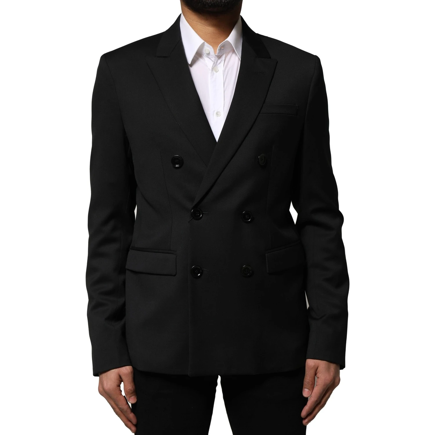 Black Double Breasted Men Jacket Suit Blazer