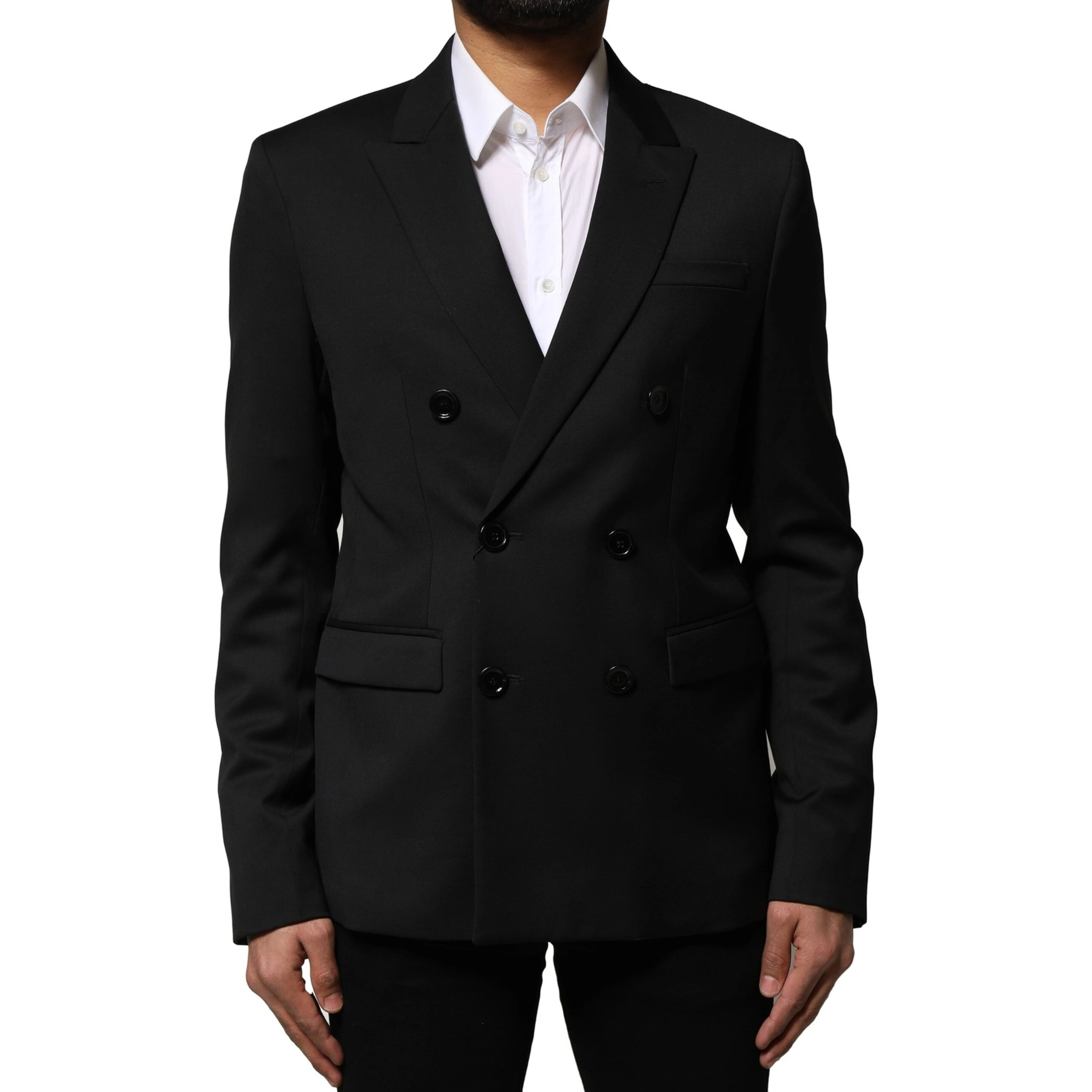 Black Double Breasted Men Jacket Suit Blazer