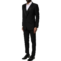 Black Wool 3 Piece Single Breasted Suit