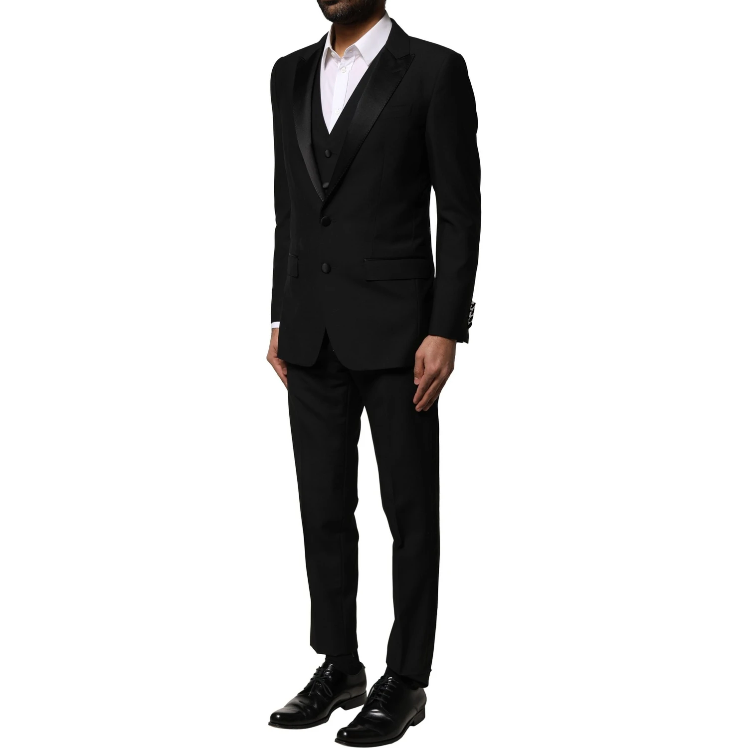 Black Wool 3 Piece Single Breasted Suit