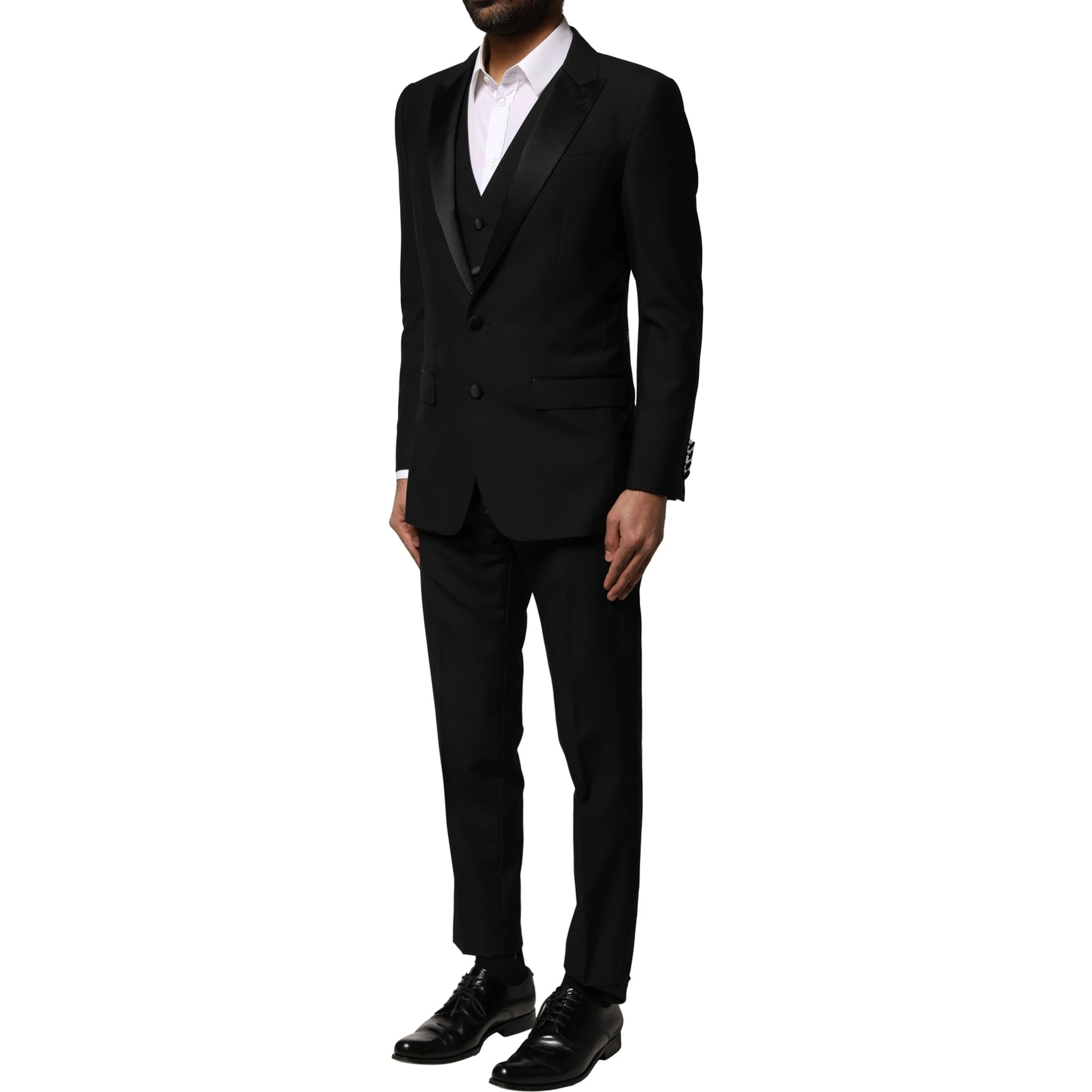 Black Wool 3 Piece Single Breasted Suit