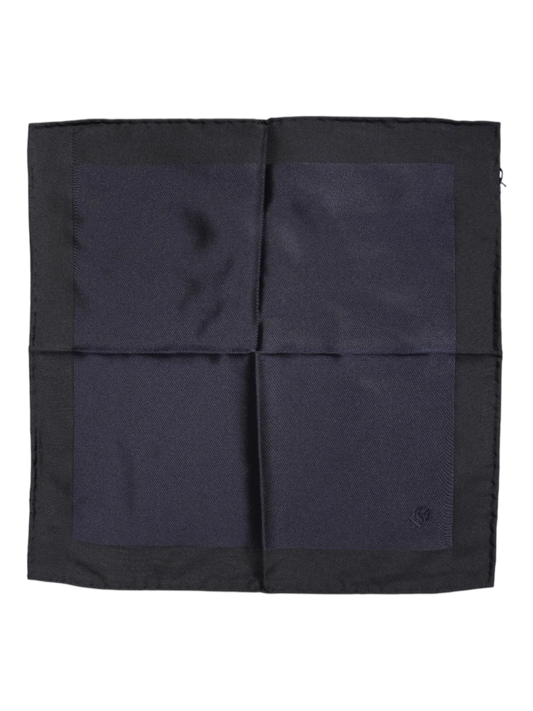 Dark Blue Silk Square Men Foulard Scarf