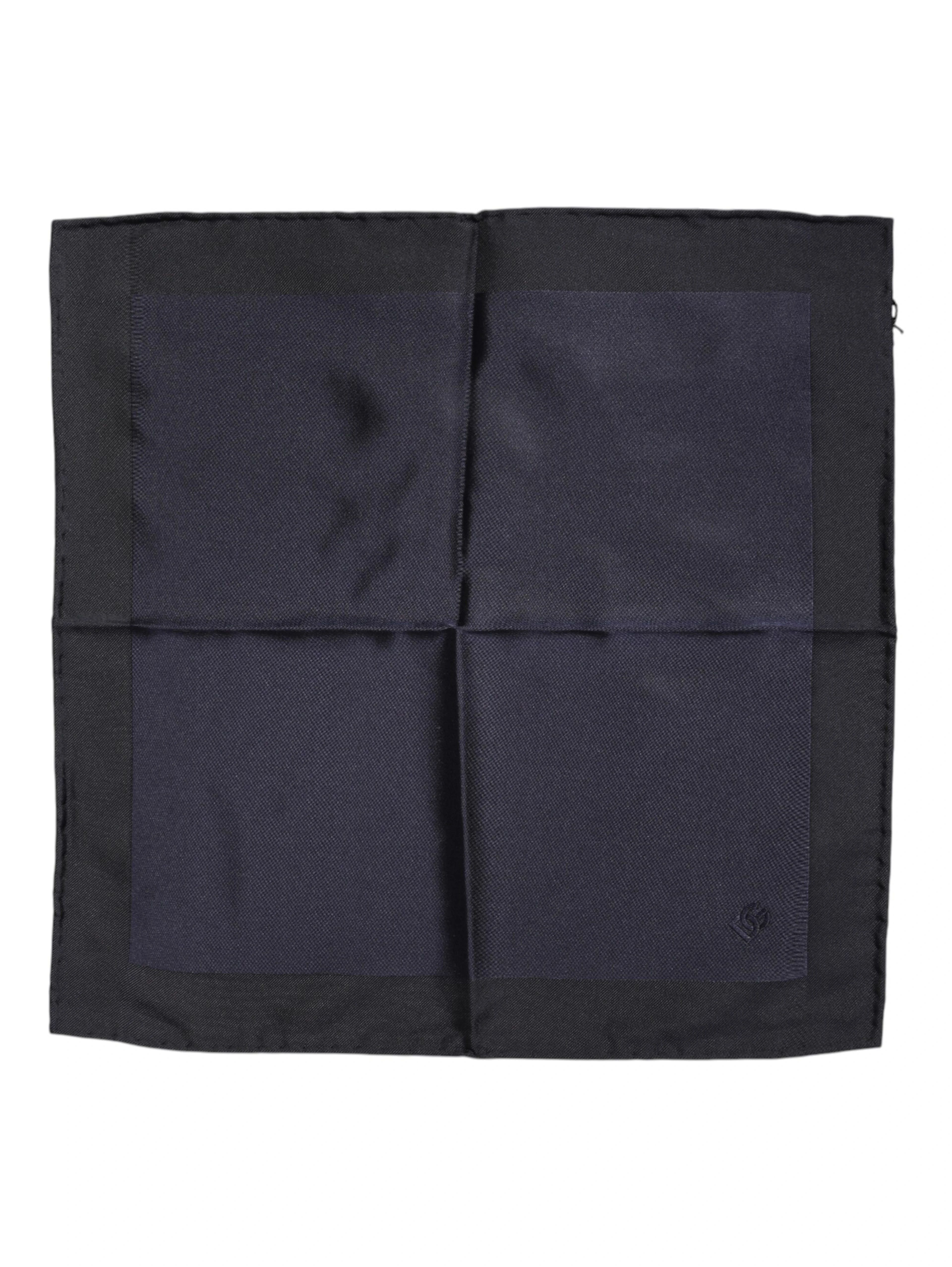 Dark Blue Silk Square Men Foulard Scarf