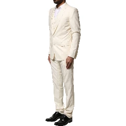 Ivory Wool 3 Piece Single Breasted Suit