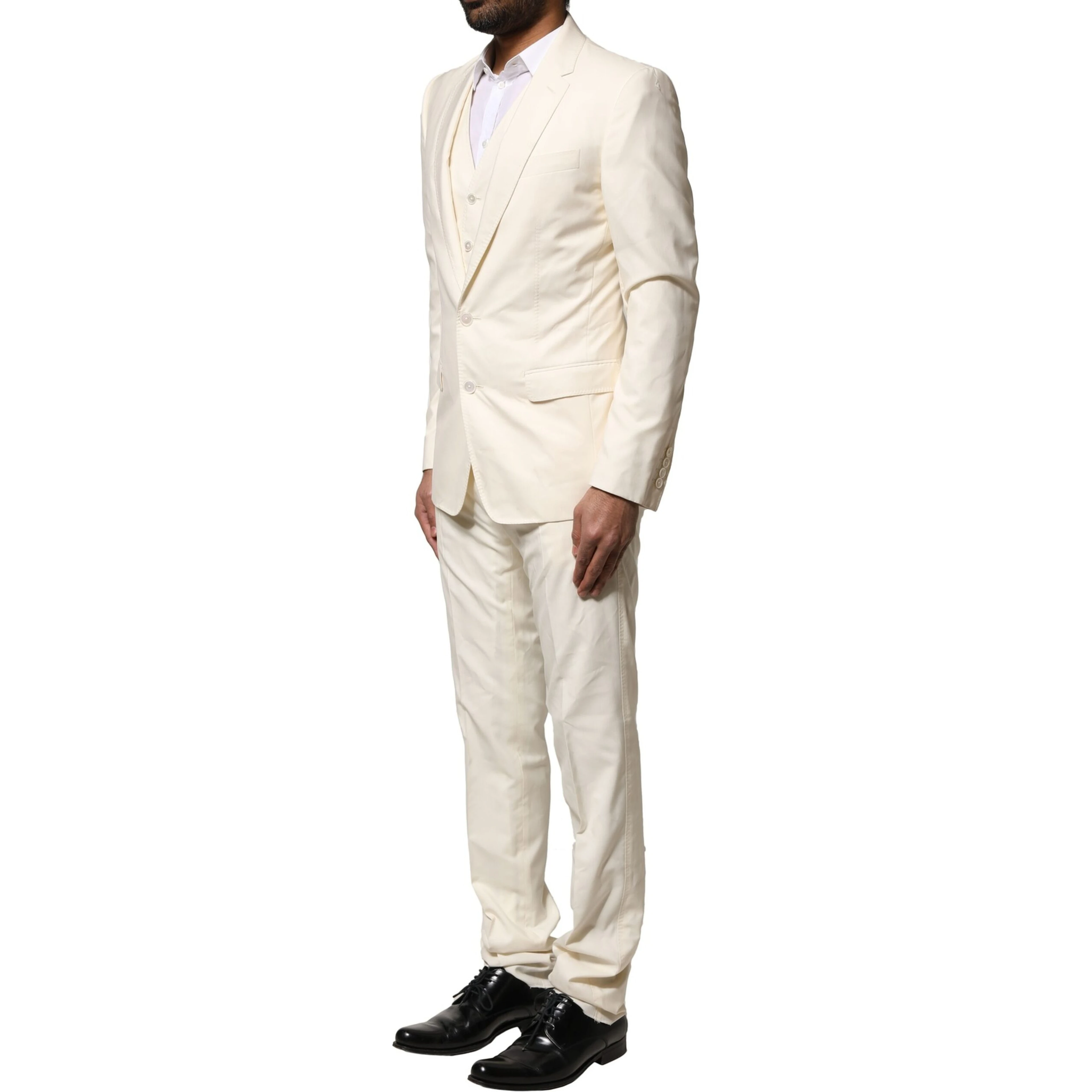 Ivory Wool 3 Piece Single Breasted Suit