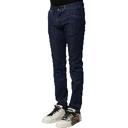 Blue Cotton Stretch Skinny Men Denim Jeans