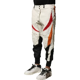 Multicolor Lambskin Tapered Men Pants