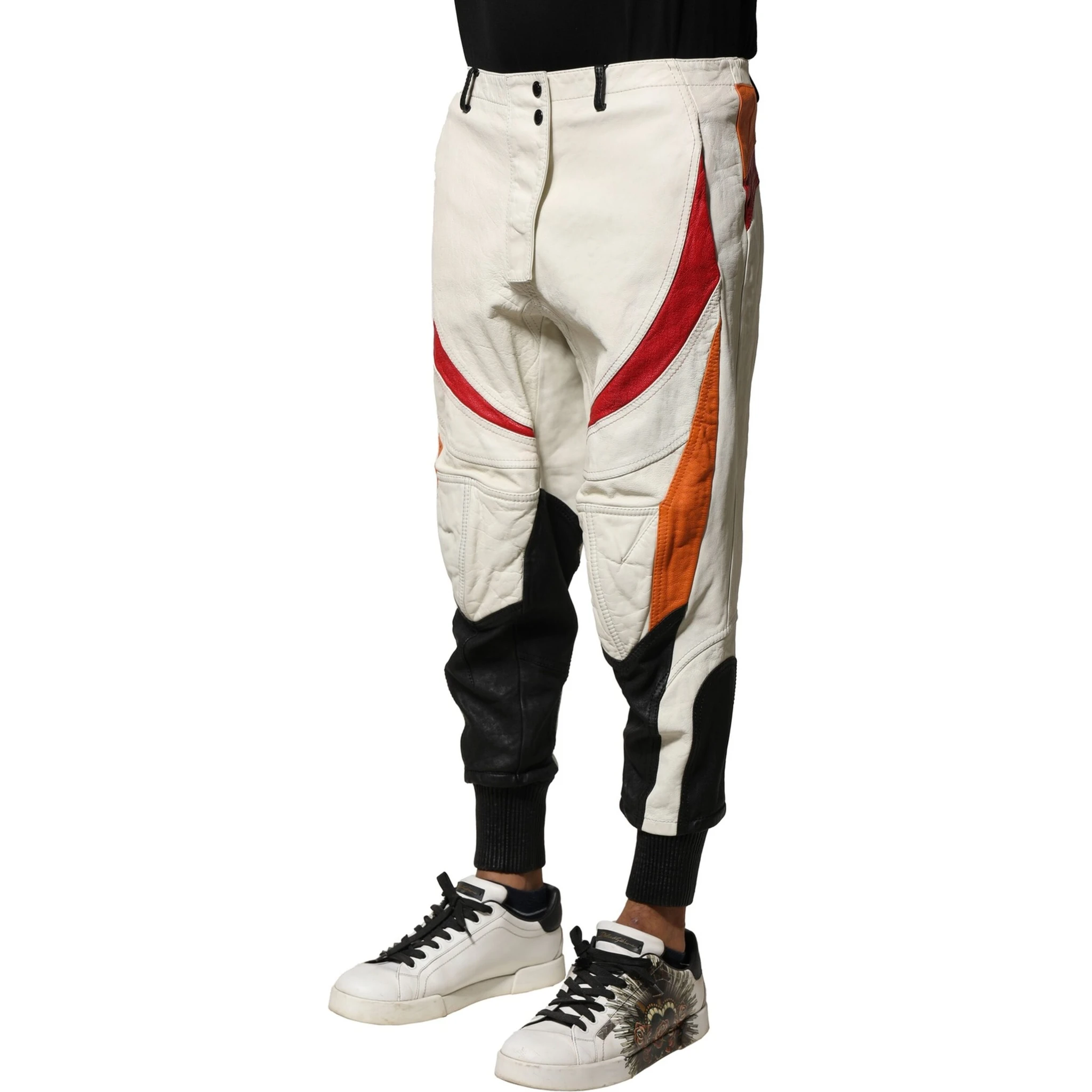 Multicolor Lambskin Tapered Men Pants