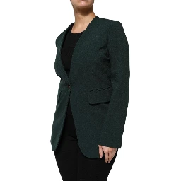 Green Single Breasted One Button Coat Jacket