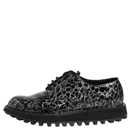 Black White Calfskin Chunky Derby Shoes