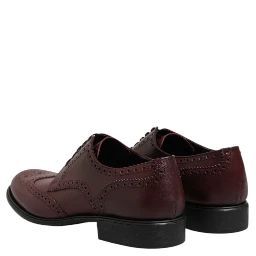 Brown Leather Lace Up Derby Dress Shoes