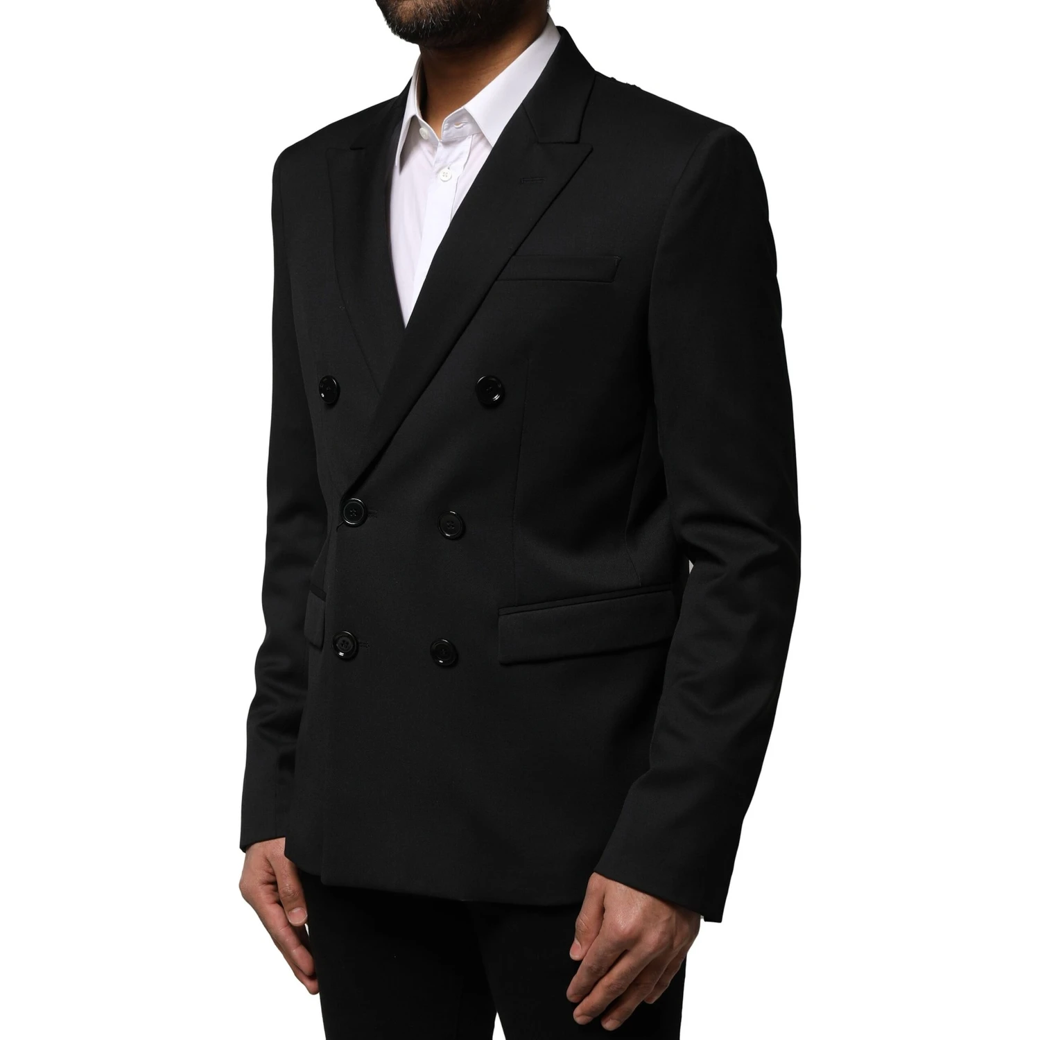 Black Double Breasted Men Jacket Suit Blazer