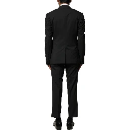 Black Wool 2 Piece Single Breasted Suit