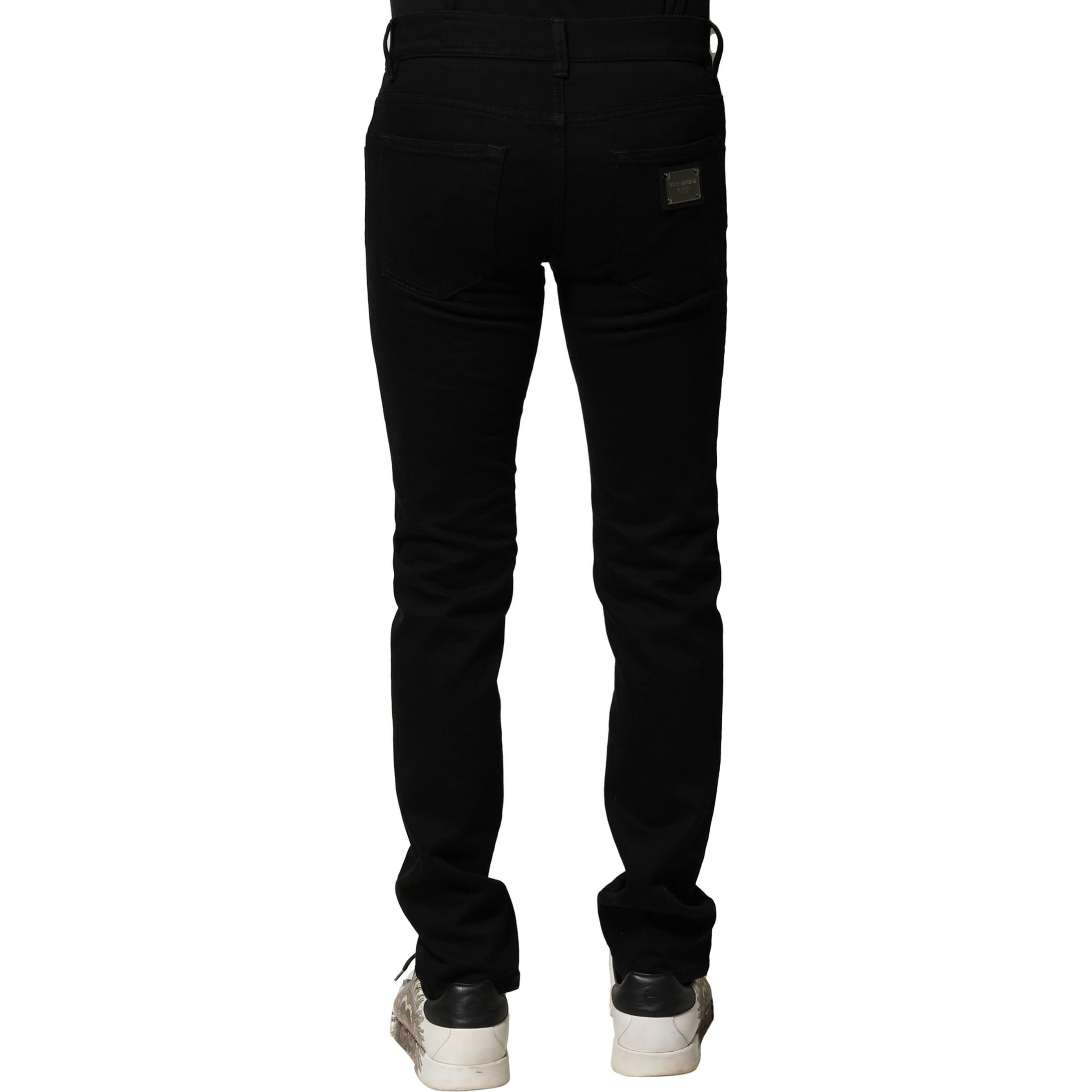 Black Cotton Stretch Skinny Men Denim Jeans