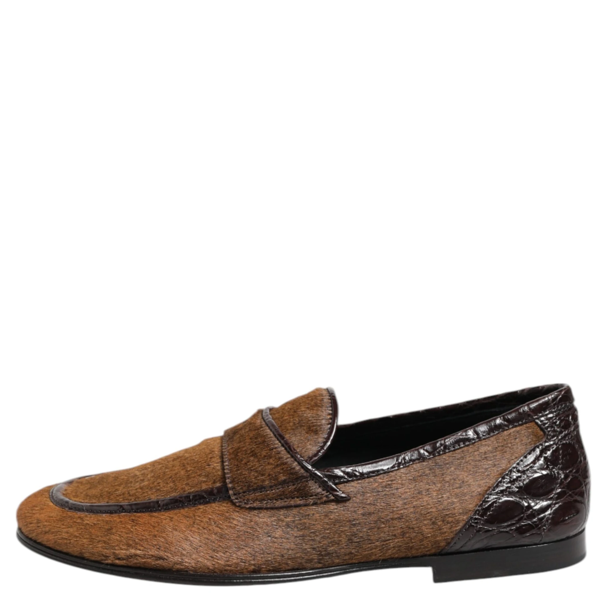 Brown Loafers Leather Slip On Men Dress Shoes