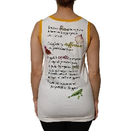 White Araneine Siciliane Sleeveless Tank Top