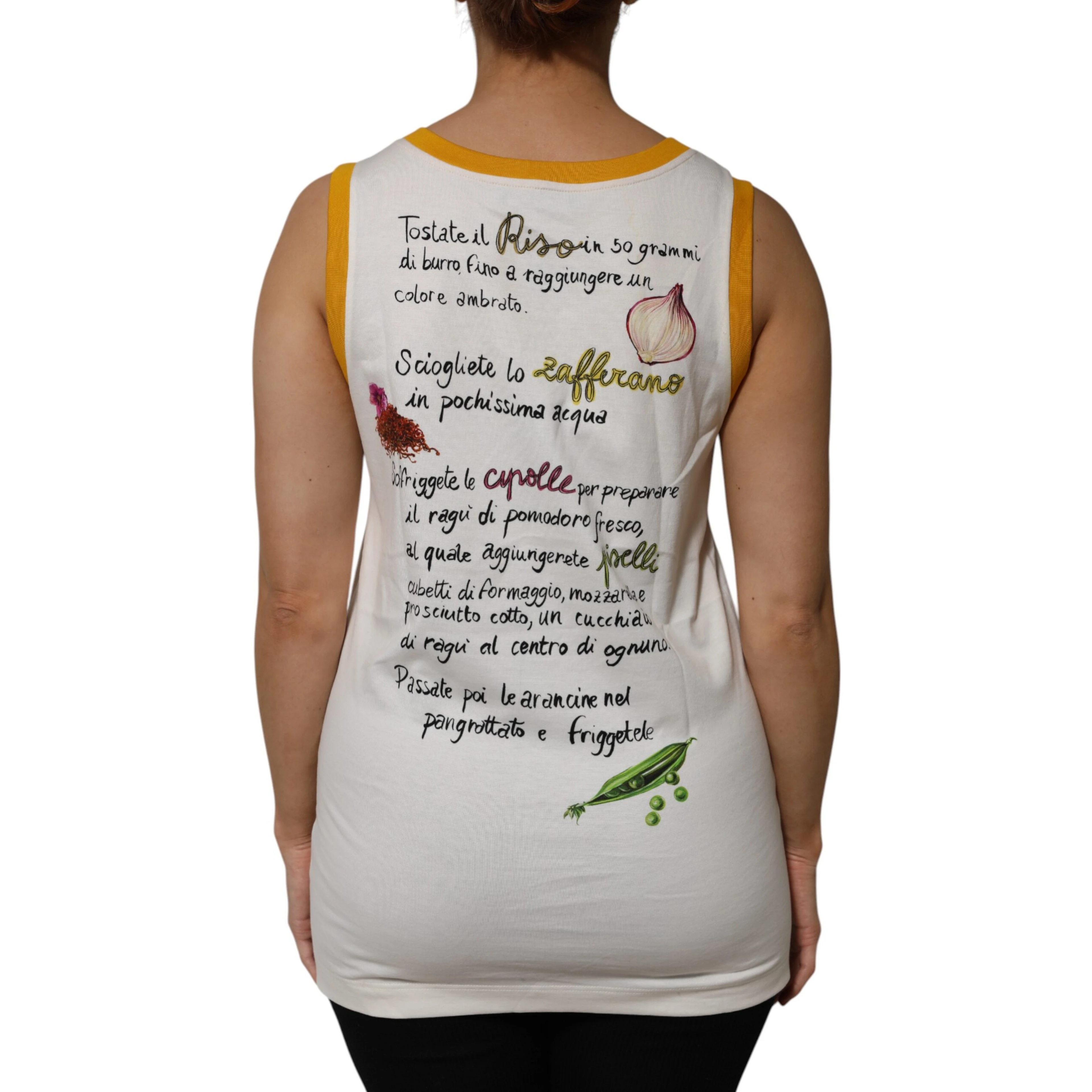 White Araneine Siciliane Sleeveless Tank Top